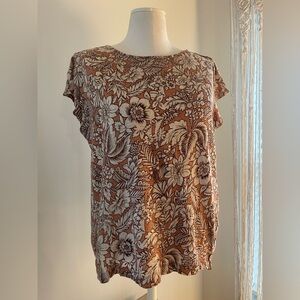 Rachel Zoe Linen Boho Coastal Cottage-Core Vacation Top | Size L